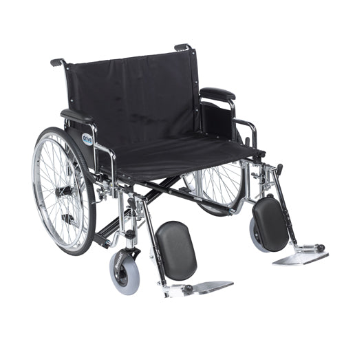 Drive Medical Sentra EC Heavy Duty Extra Wide Wheelchair, Detachable Desk Arms, Elevating Leg Rests, 30" Seat